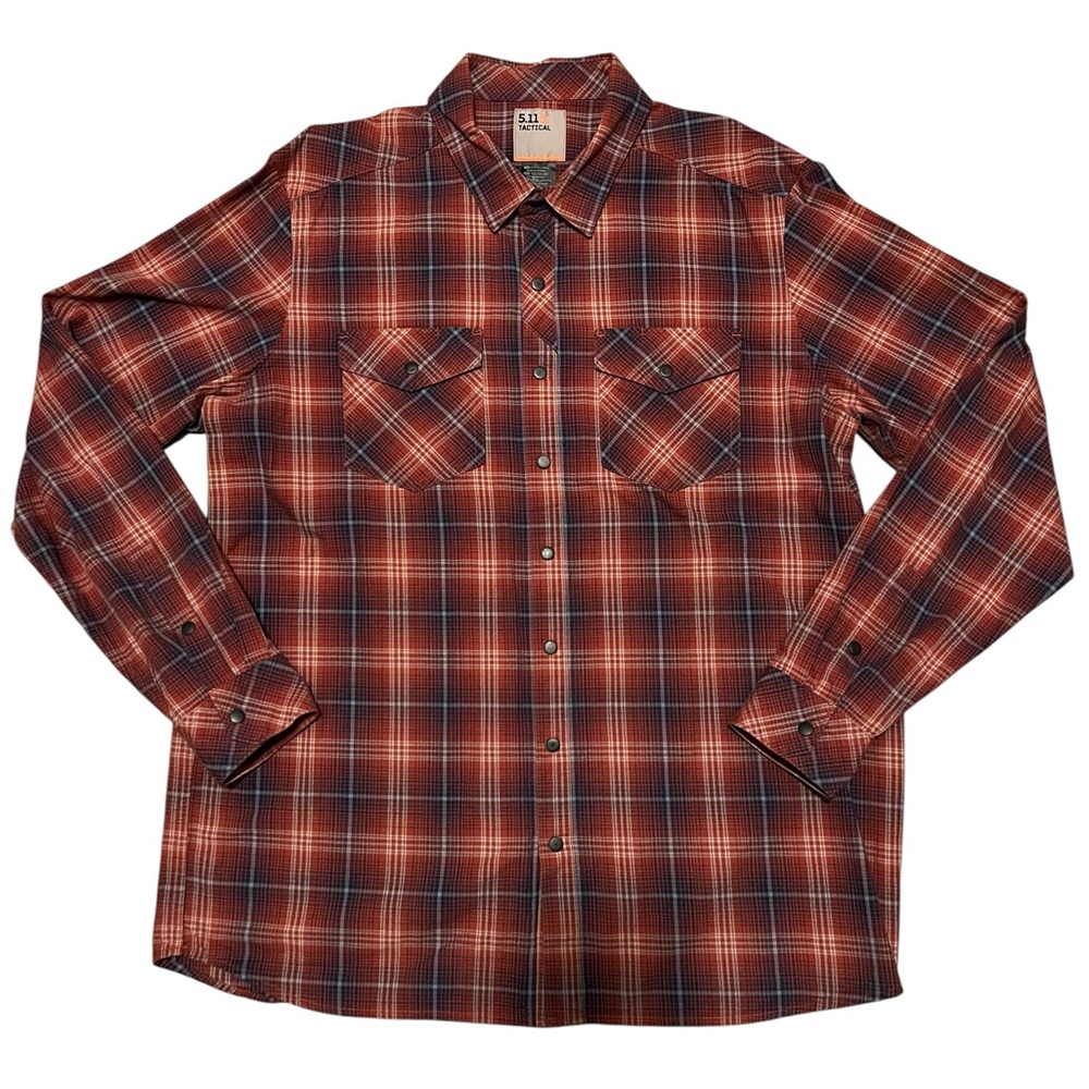 5.11 Tactical Shirt Men's X-Large Plaid Long Sleeve Rapid Entry Snap Button